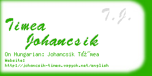 timea johancsik business card